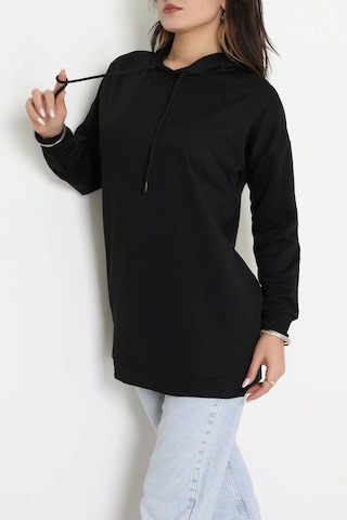 Modi 2 İplik Kapşonlu Tunik Sweat Siyah - 42766.1878. 1siyah