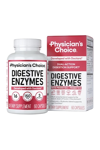 Physician's Choice Digestive Enzymes - Multi Enzymes, Organic Prebiotics & Probiotics For Digestive 60 Capsules
