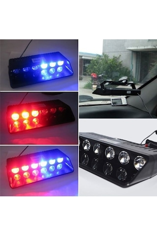 S6 Mini Polis Çakar Araç İçi Vantuzlu Lamba Kırmızı-mavi 21x12x6