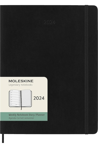 Moleskine Haftalık Planlayıcı, Notlar Için Yerli, 12 Ay 2024, Aja
