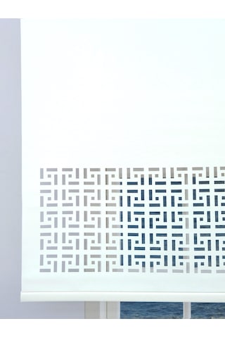 Lazer Stor Perde - Kırık Beyaz Mat Stor Kumaşı - 30 Cm Lazer Yüksekliği - Metal Kasa Ve Kapak Beyaz