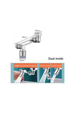 Jms1440 Döndürme Musluk Püskürtme Kafası Havalandırıcı Fıskiye Memesi Mutfak Musluk Dual Mode Gümüş