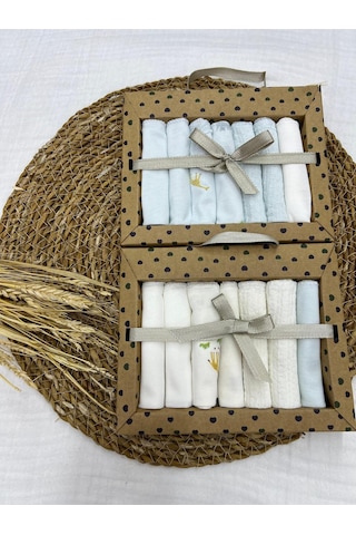 Desenli Penye Bebek Ağız Mendili 7'li 2 Paket 2025 Mö060