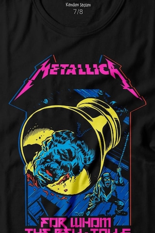 Kendim Seçtim Metallica For Whom The Bell Tolls New Yeni Rock Metal Müzik Baskılı Tişört Çocuk T-shirt 001