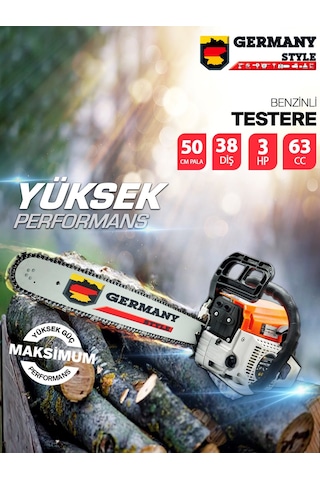 Germany Style MS-3610 Benzinli Testere 15HPX Hp Ağaç Odun Dal Kesme Makinesi