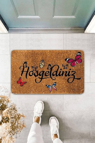 Bej Hoşgeldiniz Welcome Kapı Önü Paspası Kp25n11