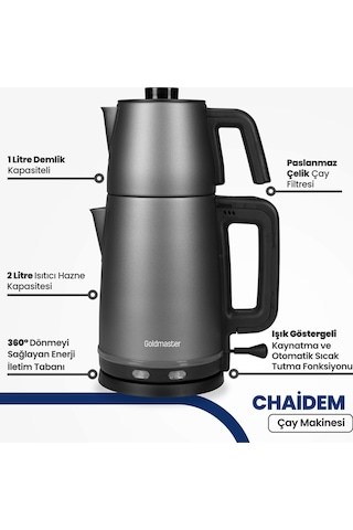 Goldmaster Chaidem XL 2 LT Çelik Çay Makinesi ve Isıtıcı