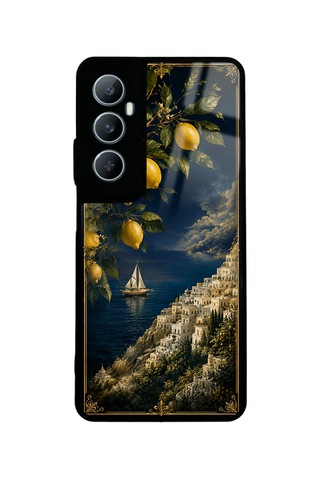 Realme C65 Lemon Coast Dream Tasarımlı Glossy Telefon Kılıfı Blue