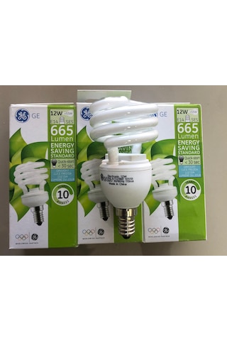 3 Adet General Elc. E 14 Tasarruflu Lamba 12w 55w 665 Lümen 65