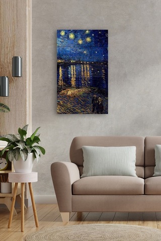 Doğal Taş Tablo - Van Gogh Eseri Tablo- Duvar Dekoru 30x50cm