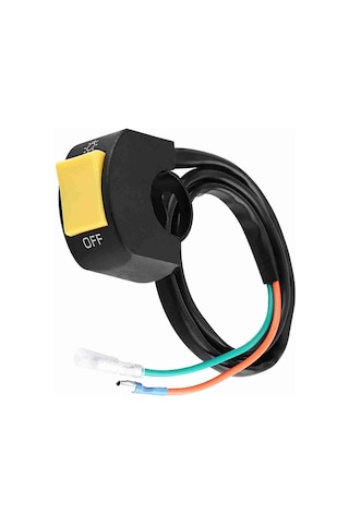 Geeroyoo Motosiklet 22mm Direksiyon Led Far Açma-kapama Anahtarı Sarı Düğme - Evrensel Uyumlu, Dayanıklı Plastik Kasa