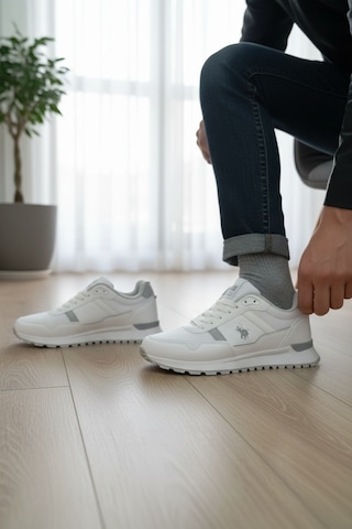 Enoch File Detaylı Hafif Taban Bağcıklı Erkek Sneaker Spor Ayakkabı Beyaz