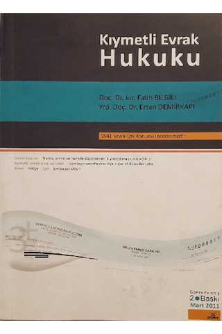 Kıymetli Evrak Hukuku - Fatih Bilgili 1. Baskı