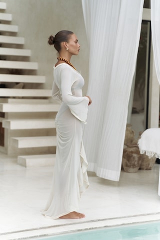 Mai Collection Mai Studios Co. Alyona Dantel Detay Bej Elbise Bej