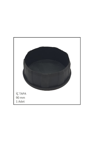 Plastik İç Tapa, Yuvarlak, 90 Mm Siyah