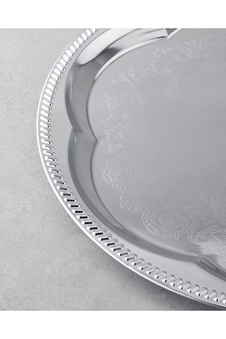 English Home Noble Metal İkram Tepsisi 35 Cm Silver