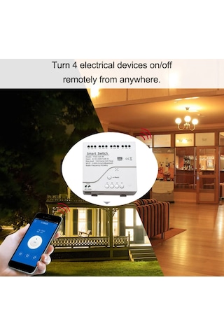 Ewelink Destekli 4 Kanallı Wifi Anahtar 28mm