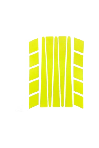 Şerit Tasarımlı Floresan Sarı Motosiklet Kask Sticker Çınar Extreme