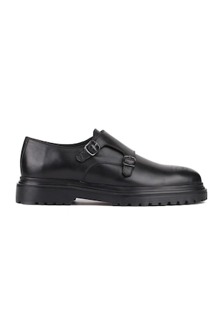 Shoetyle - Siyah Deri Tokalı Erkek Klasik Ayakkabı 250-2379 -824-siyah Siyah