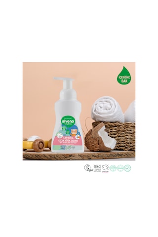 Siveno %100 Doğal Çocuk Köpük Kastil Sabun Zeytinyağlı Yoğun Nemlendirici Arındırıcı Bitkisel Vegan 250 ml
