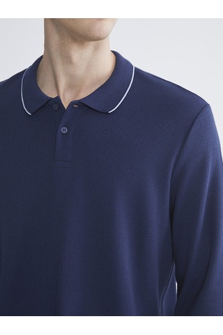 Lcw Eco Mavi Polo Yaka Erkek Sweatshirt