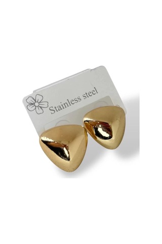 Caş Dekorasyon Altın Renk Çelik Küpe- Çift Altın