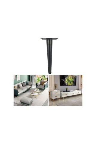 Lh-zt-0001 Koni Yuvarlak Boru Mobilya Destek Ayakları, Stil: Düz Koni Yüksekliği 30cm Mat Siyah Mat Siyah