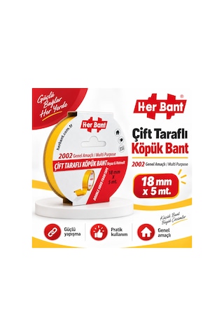 Çift Taraflı Köpük Bant 18 Mm X 5 Mt Diğer