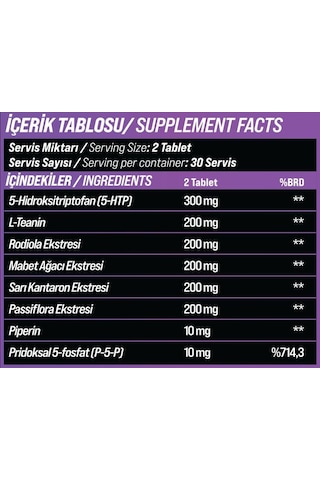 Grimsupps 5-htp Relax & Calm L-theanine Rhodiola Ve Bitkisel Ekstraktlar 60 Tablet