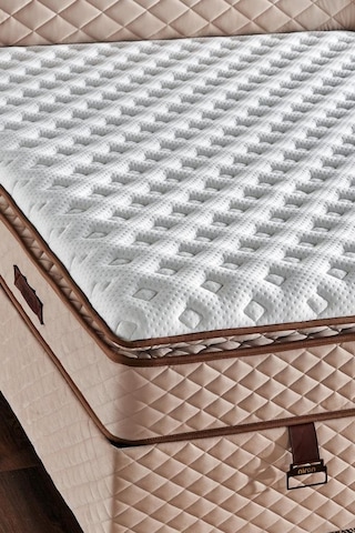 Baklava Yatak 90x190 Cm Tek Kişilik Ultra Ortopedik Çok Sert Pedli Lüks Yatak 30 Cm Krem Kumaş