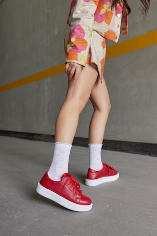 Julia Kırmızı Hakiki Deri Kadın Sneaker-Kırmızı