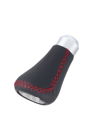 Geeroyoo Kırmızı Deri Vites Topu, Evrensel Uyumlu 8-12mm , 6 Vitesli Araçlar İçin, Montaj Seti Hortumlar, Anahtar, Cıvatalar