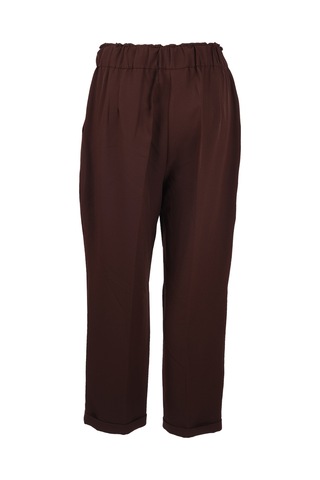 Büyük Beden Elastik Bel Bilek Boy Pantolon Gala-xi Kahverengi