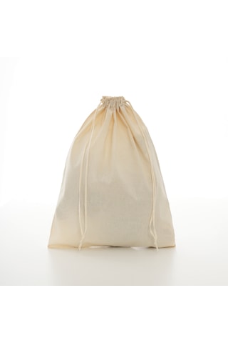 10 Adet Büyük Boy Ham Bez Büzgülü Kese - 40x50 Cm %100 Pamuk Sürdürülebilir Saklama Torbası Krem