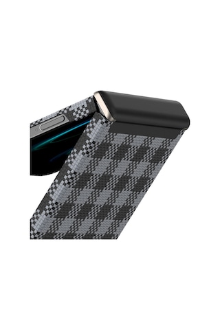 Galaxy Z Flip 7 Uyumlu Kılıf M-safe Özellikli Ekose Benks Armorair Armorvichy Kevlar Kapak Siyah