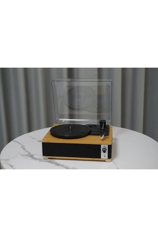 Fomix Fm-109 Siyah Hoparlörlü Bluetoothlu Pikap Plak Çalar Siyah