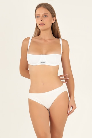 Doremi Seamless Kapsız Straplez Wire Sütyen Beyaz-90 Beyaz