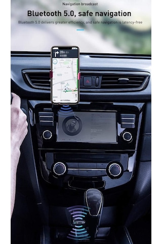 Baseus Qiyin Wireless-Bluetooth 5.0-3.5 MM Aux Araç Bluetooth Kiti