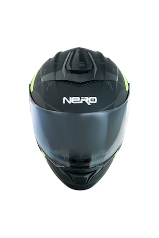Gp Nero Mks004-Mba1y Güneş Vizörlü Şeffaf Çene Açılır Motosiklet Kaskı Siyah Sarı
