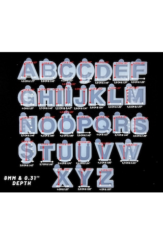 Epoksi Silikon Kalıp A-Z Alfabe. Türkçe Harf. Noktalı Harf
