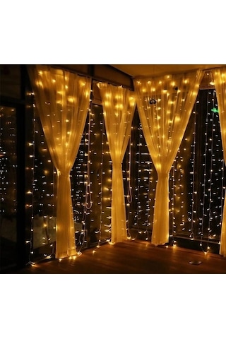 Kenpazar 3x3 Perde Led 300 Adet Ledli Gün Işığı 8 Mod Eklemeli Pl-10 Çok Renkli