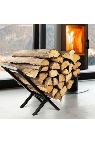 Şömine Kenarı Odunluk Metal Odunluk Odun Kovası