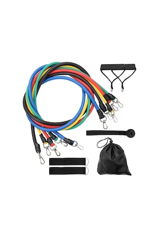 Ckspor 11 Parça Latex Direnç Bandı Seti Kapı Arkası Egzersiz & Fitness Lastiği Seti Cks-124