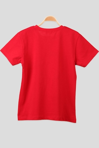 Nacar Store Unısex Kırmızı Ayyıldız Baskılı Baskılı Çocuk T-shirt Kırmızı-1