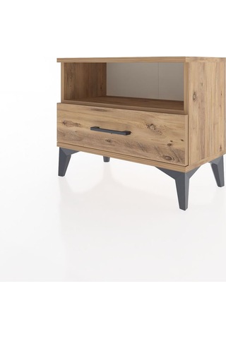 Arges Komodin Tek Raflı Tek Çekmeceli 60x30x48 Çam-çam Çam