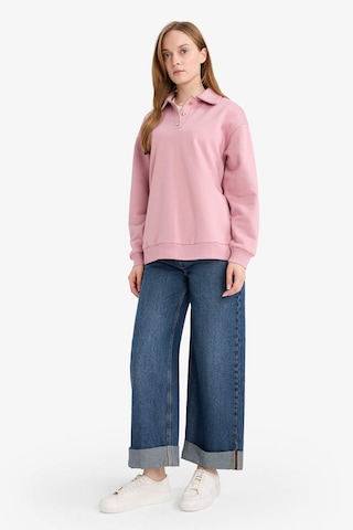 Defacto Regular Fit Polo Yaka İçi Yumuşak Tüylü Kalın Sweatshirt Tunik F3085ax25wnbr277 Bordo-br277