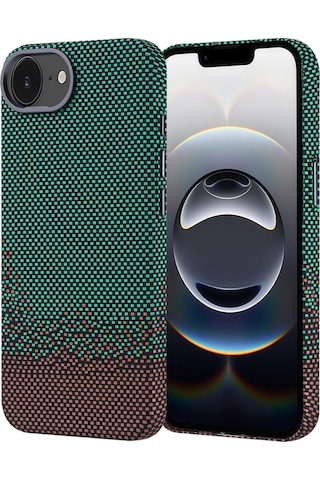 Apple iPhone Uyumlu 16e Kılıf Ultra İnce Karbon Tasarımlı Ve Magsafeli Cabix Premium Kapak Yeşil