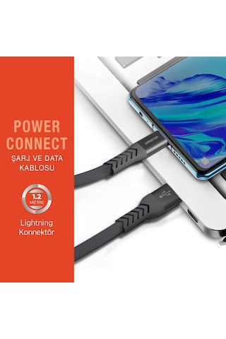 Polosmart Psm115 Lightning Şarj Ve Data Kablosu1.2 Metre Gri