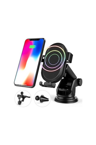 Youmex Dodocool 10w Hızlı Kablosuz Araç Şarj Cihazı Kütleçekli Tutucu - Dashboard/sınıf Camı Emici + 2 Havalandırma Grili + 1m Micro-usb Kablosu - Qi Uyumlu Telefonlar İçin Siyah