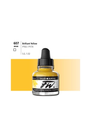 Daler Rowney Fw Ink Akrilik Mürekkep 29.5 Ml Brilliant Yellow 607 Diğer